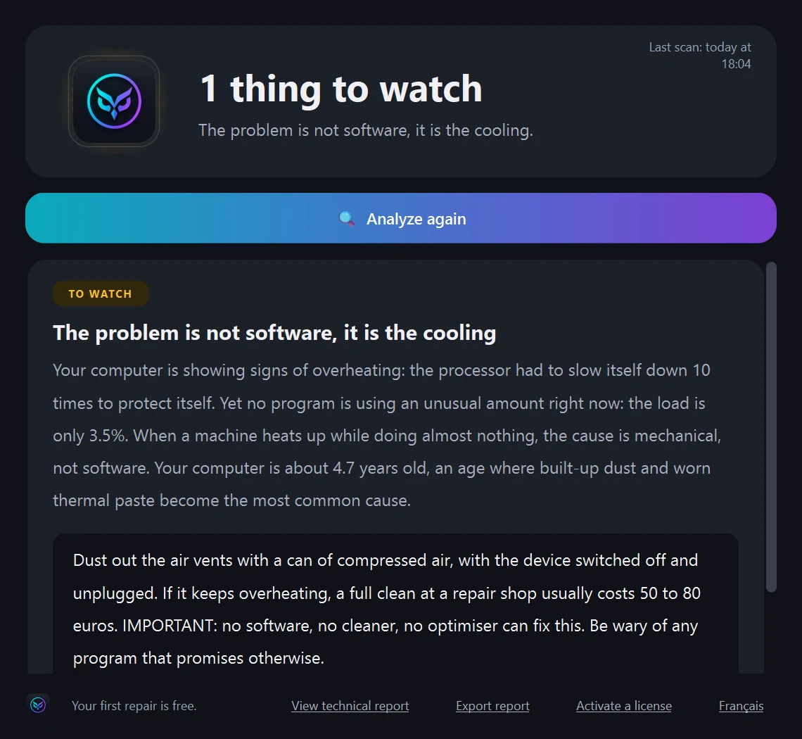 Real Nyctale verdict: the problem is not software, it is the cooling
